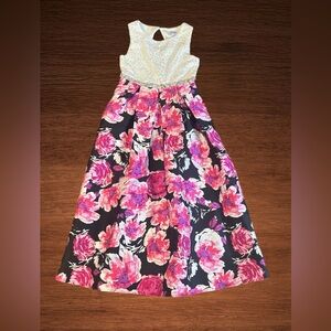 Speechless Big Girls floral Jewel waist fanciful maxi dress. Size 12.
